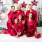 Christmas Family Matching Satin Pajama Sets Long Sleeves + 