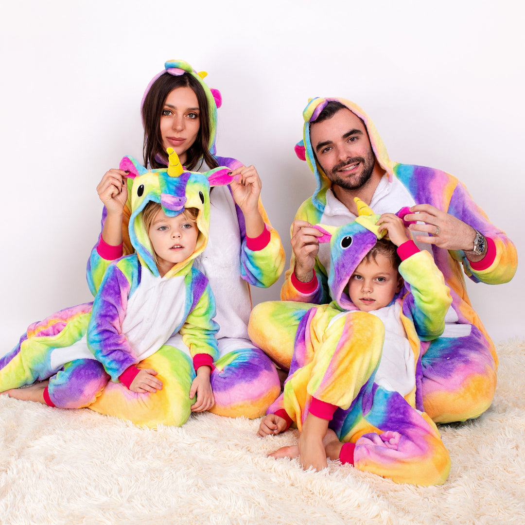 Family Matching Unicorn Rainbow One size Pajamas - Pajamas 