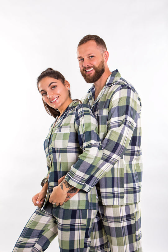 Green Plaid Men’s Pajama Set - Men’s Pajamas