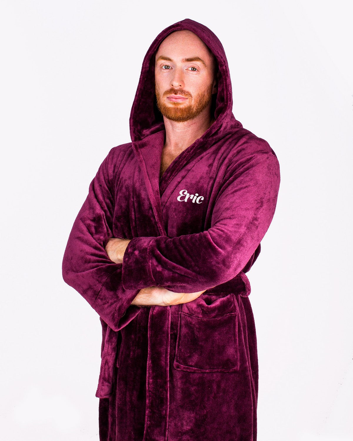 Groom Custom Hooded Long Bathrobes - custom bathrobes