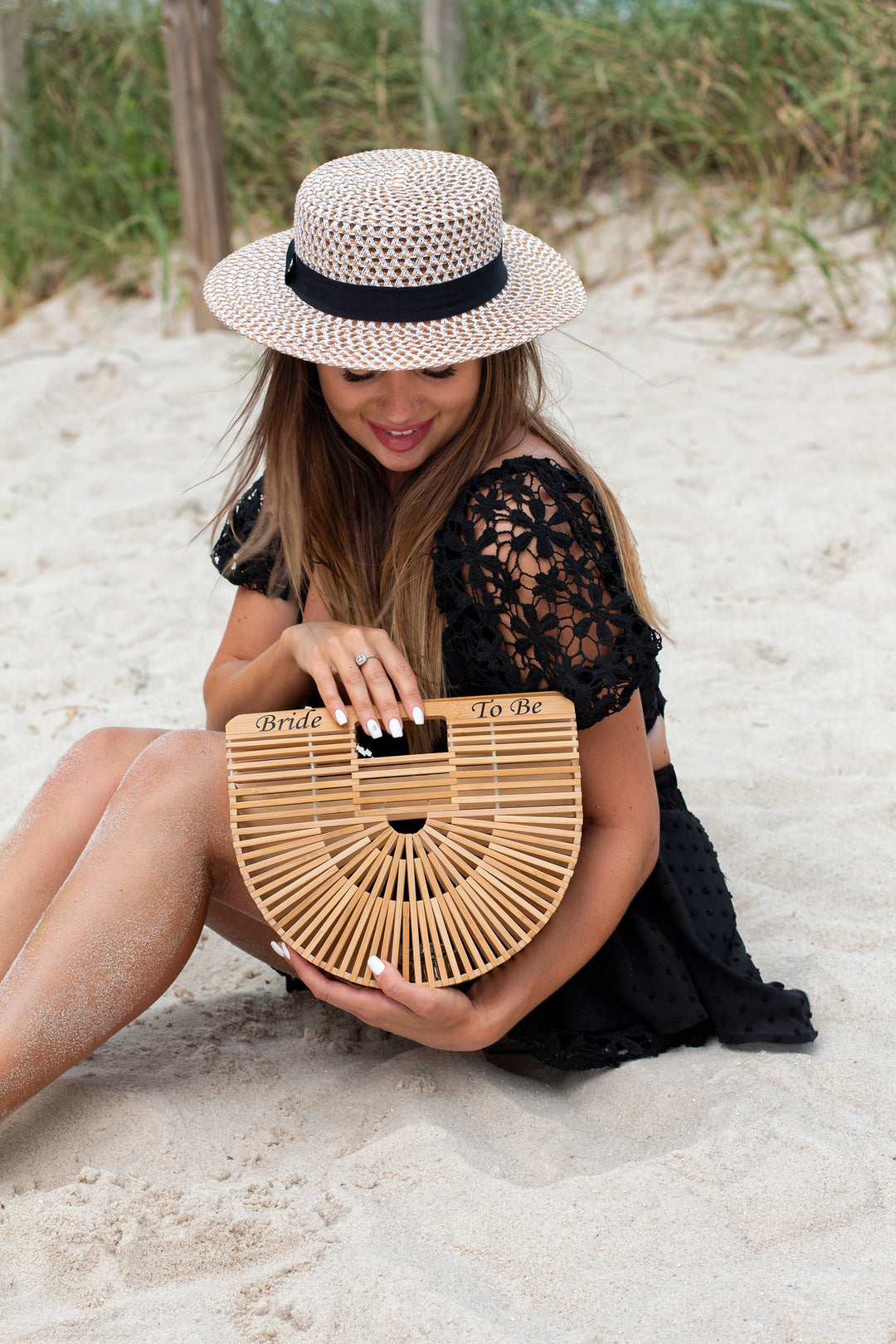 Custom Wooden Beach Bag Bride to be beach bag