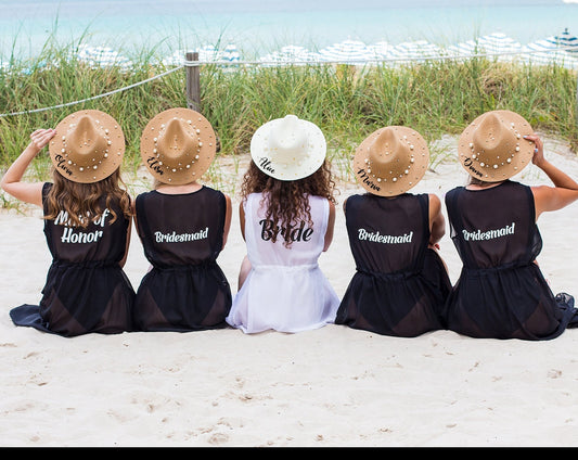 Custom Cowboy Beach Hat with Pearls