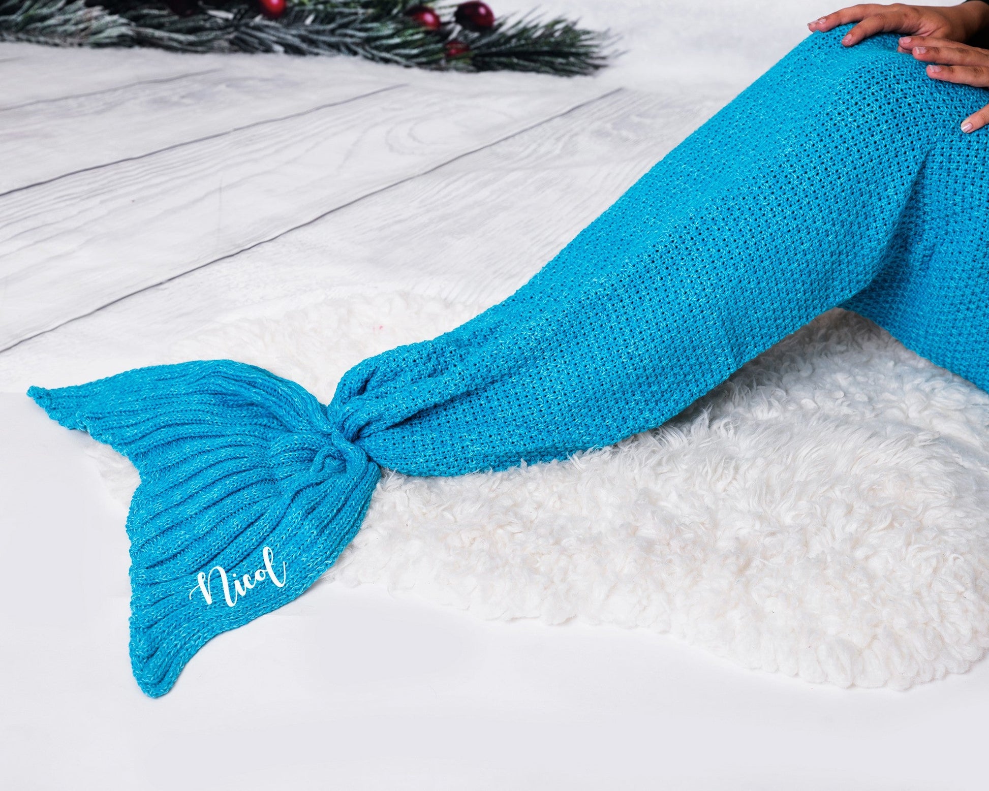 Kids Mermaid Tail Blanket - One Size / Blue - Kids clothes