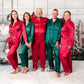 Christmas Family Matching Satin Pajama Sets Long Sleeves + 