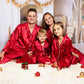 Christmas Family Matching Satin Pajama Sets Long Sleeves + 