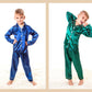 Kids Unisex Satin Customized Pajama Sets Long Sleeves + 