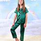 Kids Unisex Satin Customized Pajama Sets Short Sleeves + 