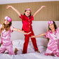 Kids Unisex Satin Customized Pajama Sets Short Sleeves + 
