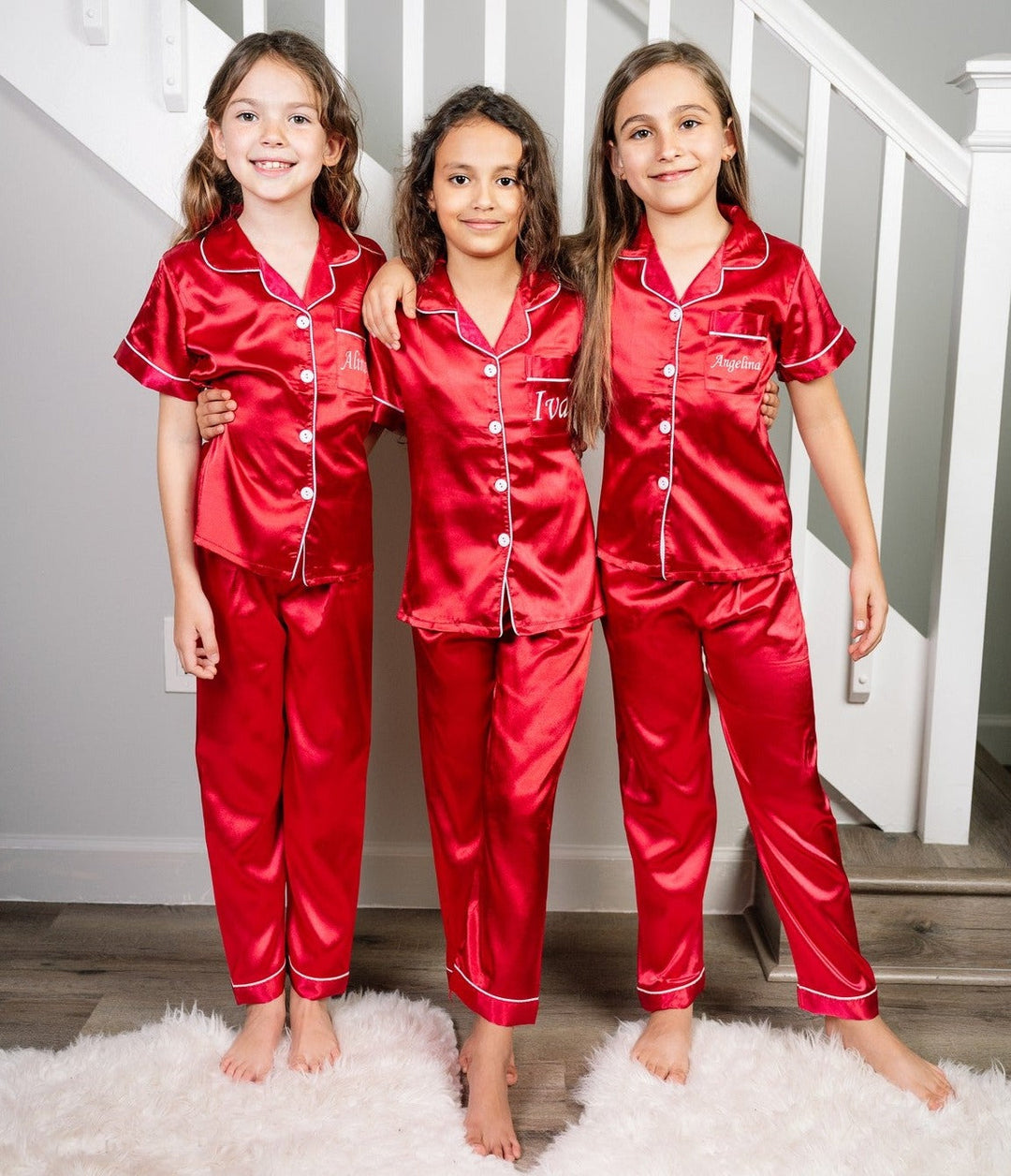 Silky Personalized Satin Pajamas for Kids S+S – Sunny Boutique Miami