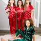 Kids Unisex Satin Customized Pajama Sets Short Sleeves + 