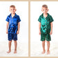 Kids Unisex Satin Customized Pajama Sets Short Sleeves + 