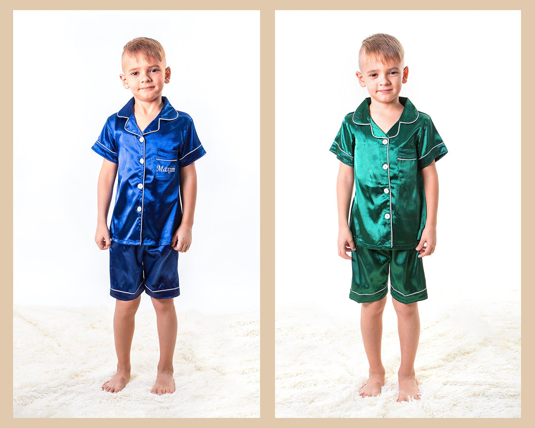 Silky Personalized Satin Pajamas for Kids S+S