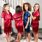 Kids Unisex Satin Customized Pajama Sets Short Sleeves + 