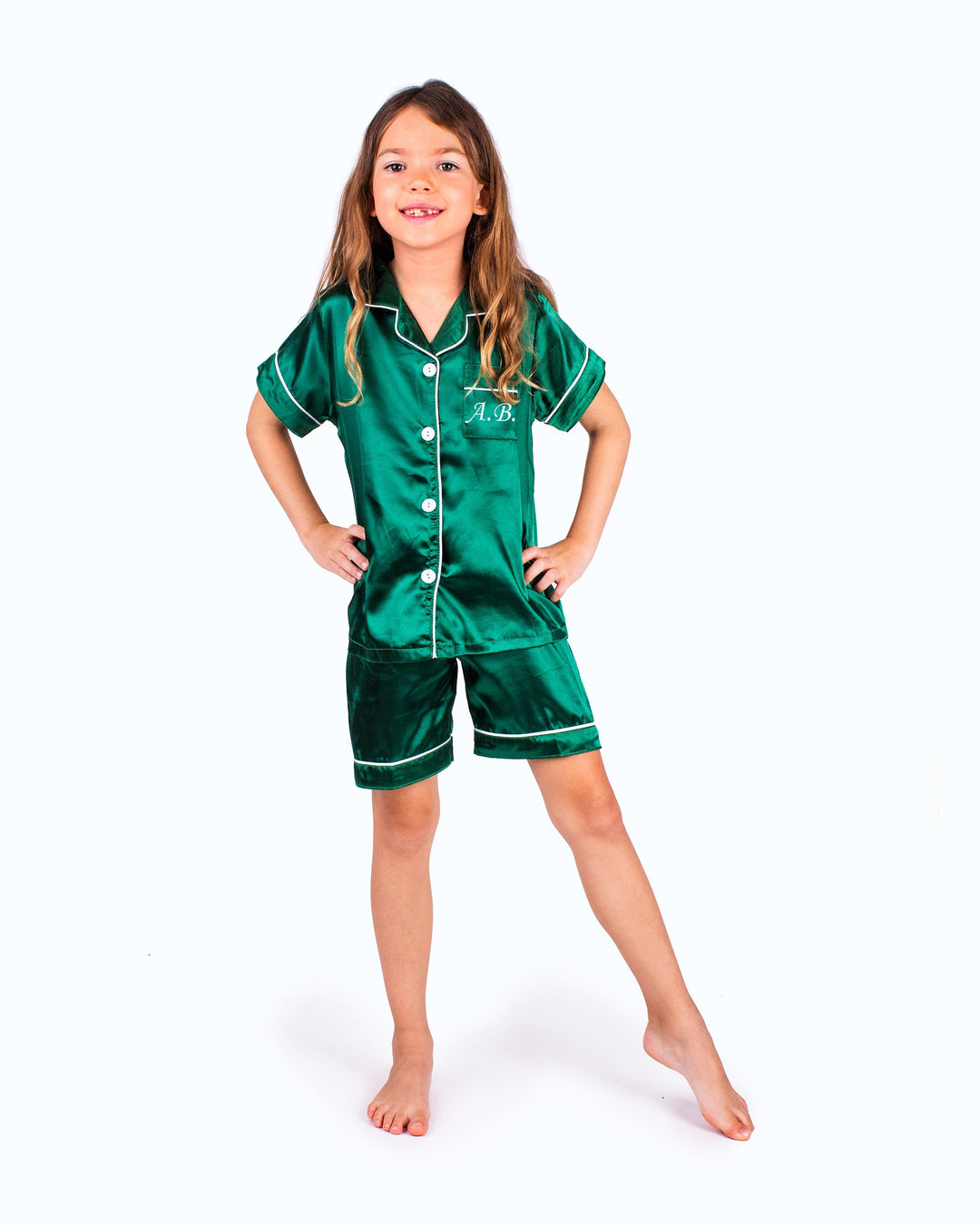 Satin Green Pajama Sets for Women for sale