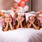 Birthday Sleepover Party Kids Masks Calligraphy font