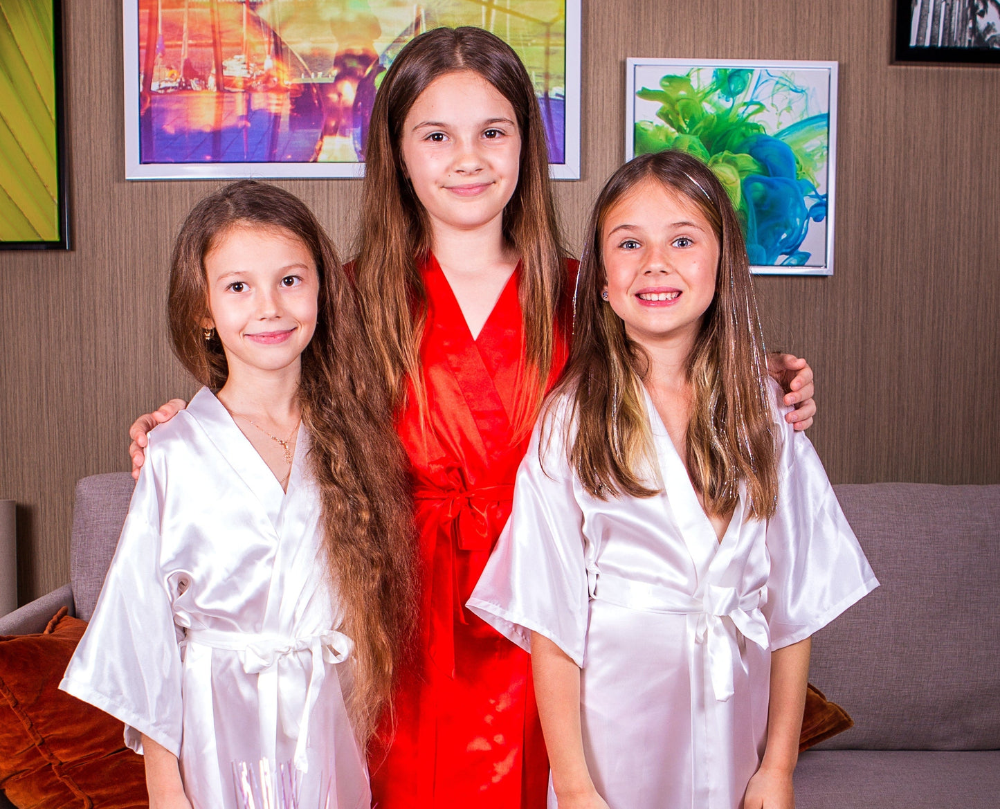 Spa Party Custom Satin Robes for Girls- Script