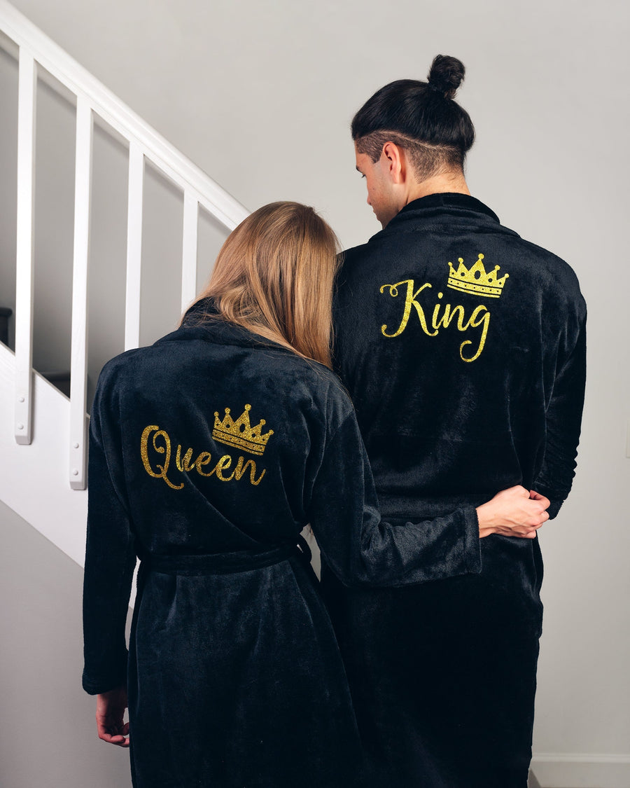 King and Queen Cozy Terry Bathrobes for Couple-Valentine's Day Gift ...