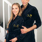 Customized Cozy Terry Bathrobes for Couple - S / Black - 