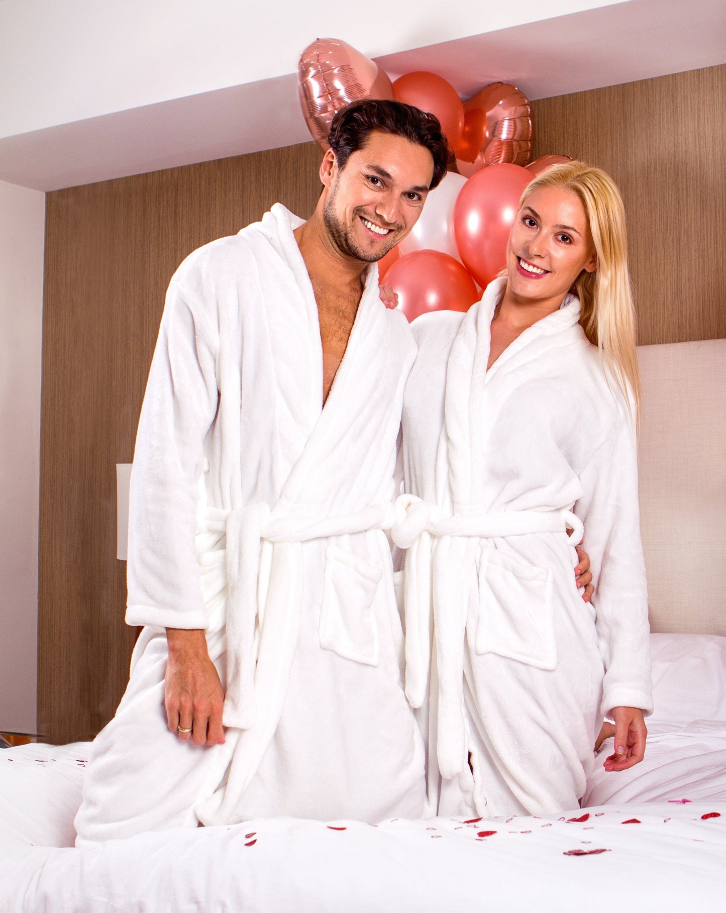 King ang Queen Cozy Terry Bathrobes for Couple - S / White -