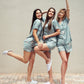 Lama Print Lace Satin Pajama Set Short Sleeves+Shorts - 