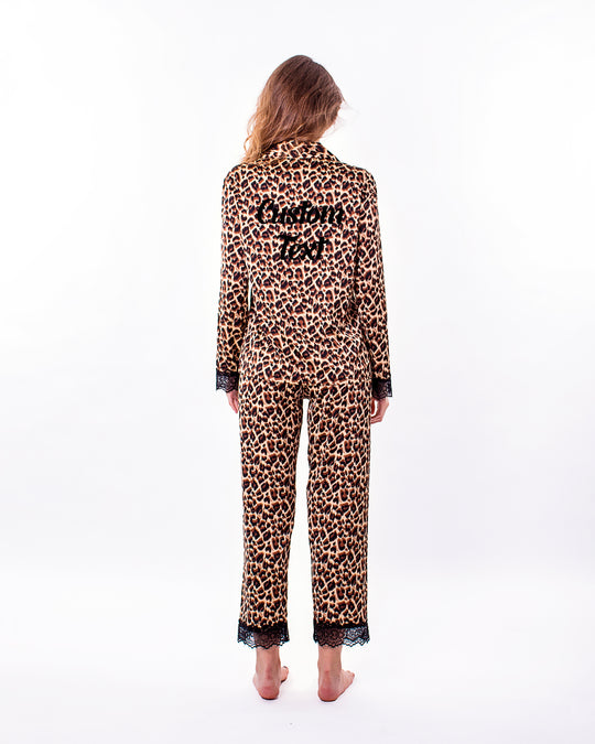Leopard Print Lace Pajama Set