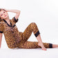 Leopard Print Satin Pajama Set - women’s pajama