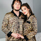 Leopard Print Satin Pajama Set - women’s pajama