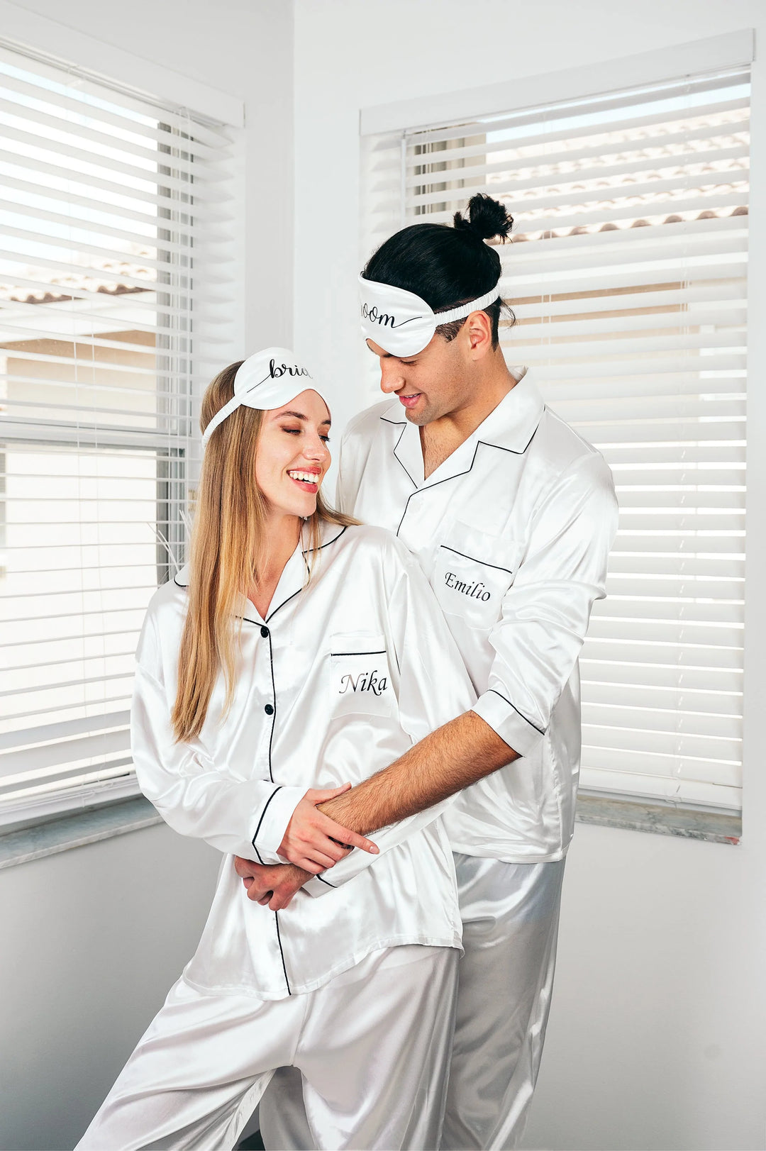 AW BRIDAL Matching Pajamas for Couples, Long Sleeve and Pants