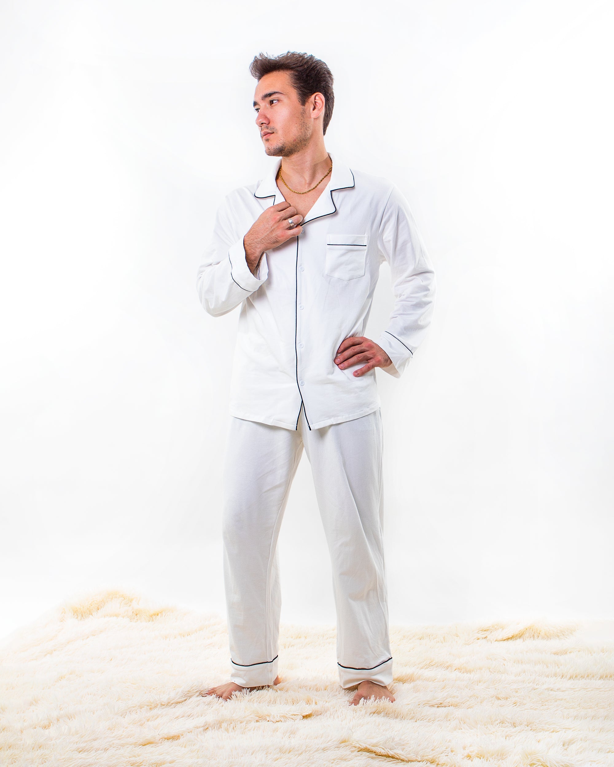 Mens pajamas cotton cheap set