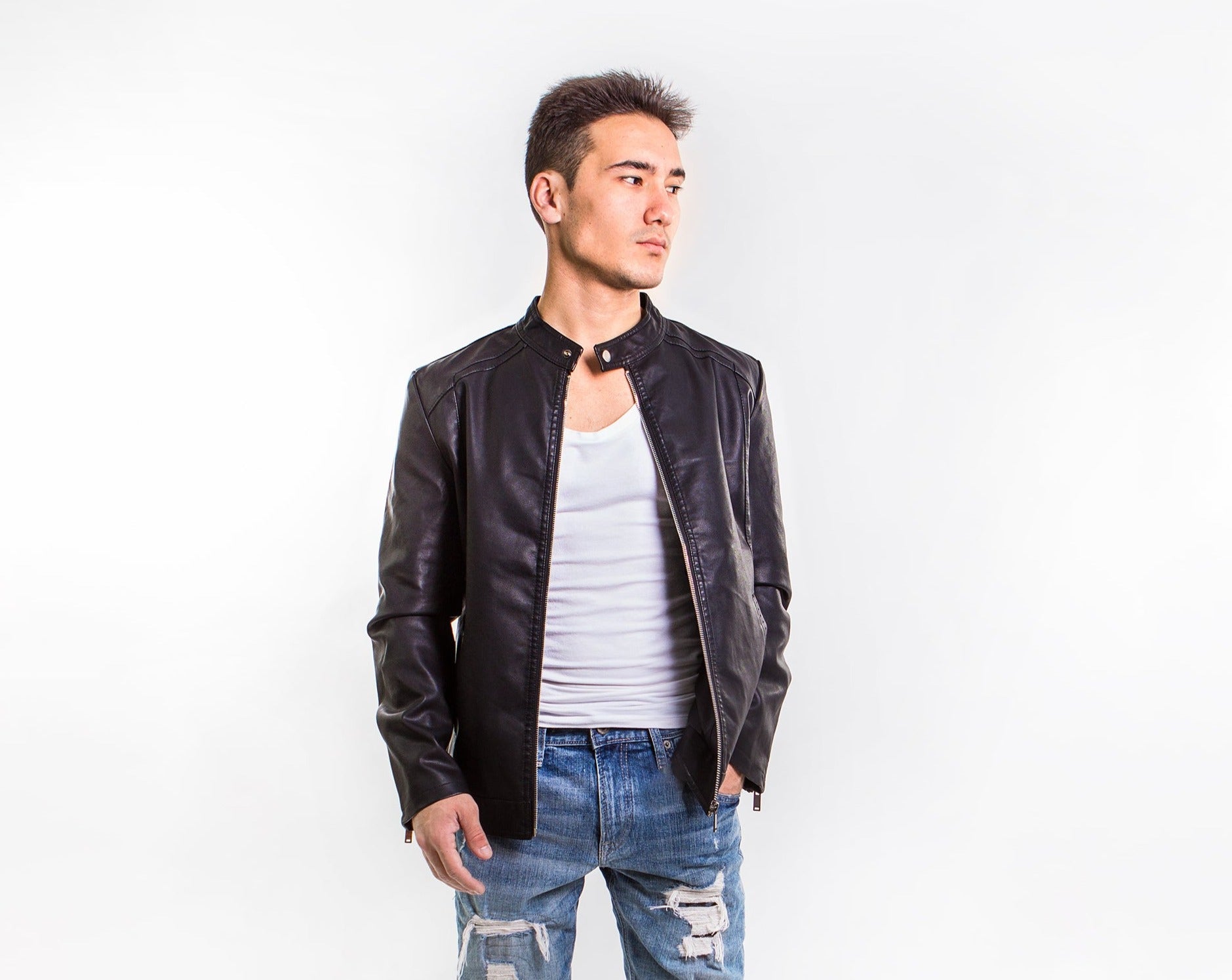Men’s Custom Faux Leather Jacket - men’s jacket