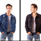 Men’s Custom Ripped Denim jacket - men’s denim jacket