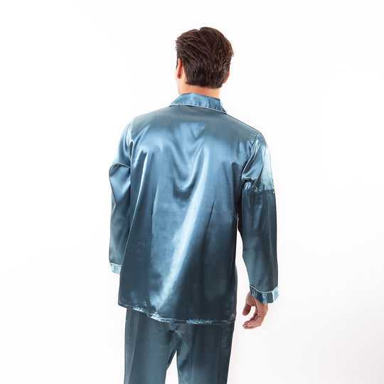 Men’s Satin Pajama Set Long Sleeves + Pants - Men’s Pajamas