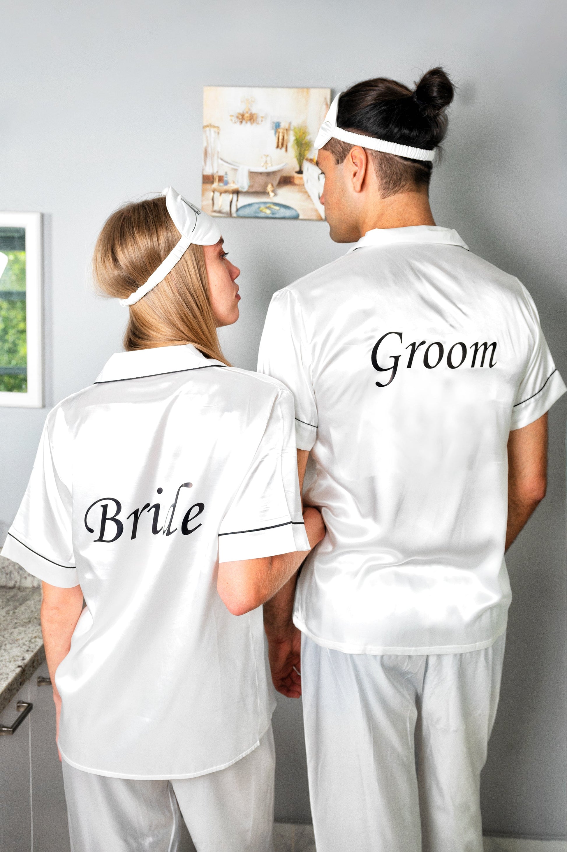 Men’s Satin Pajama Set Short Sleeves + Pants - Men’s Pajamas