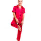 Men’s Satin Pajama Set Short Sleeves + Pants - Men’s Pajamas
