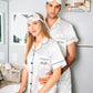 Men’s Satin Pajama Set Short Sleeves + Pants - S / White - 