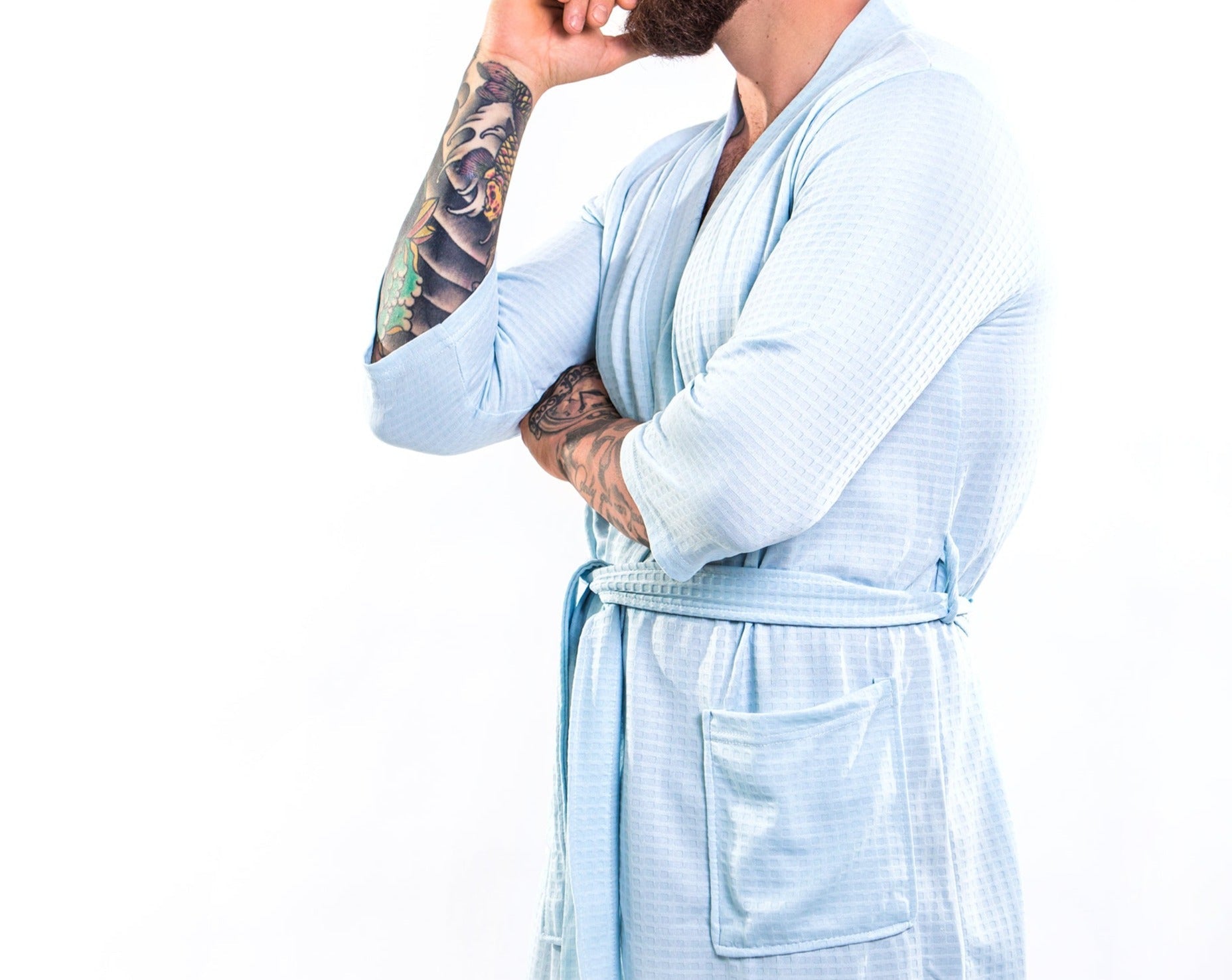 Men’s Waffle Knit Customized Robes - men’s robes