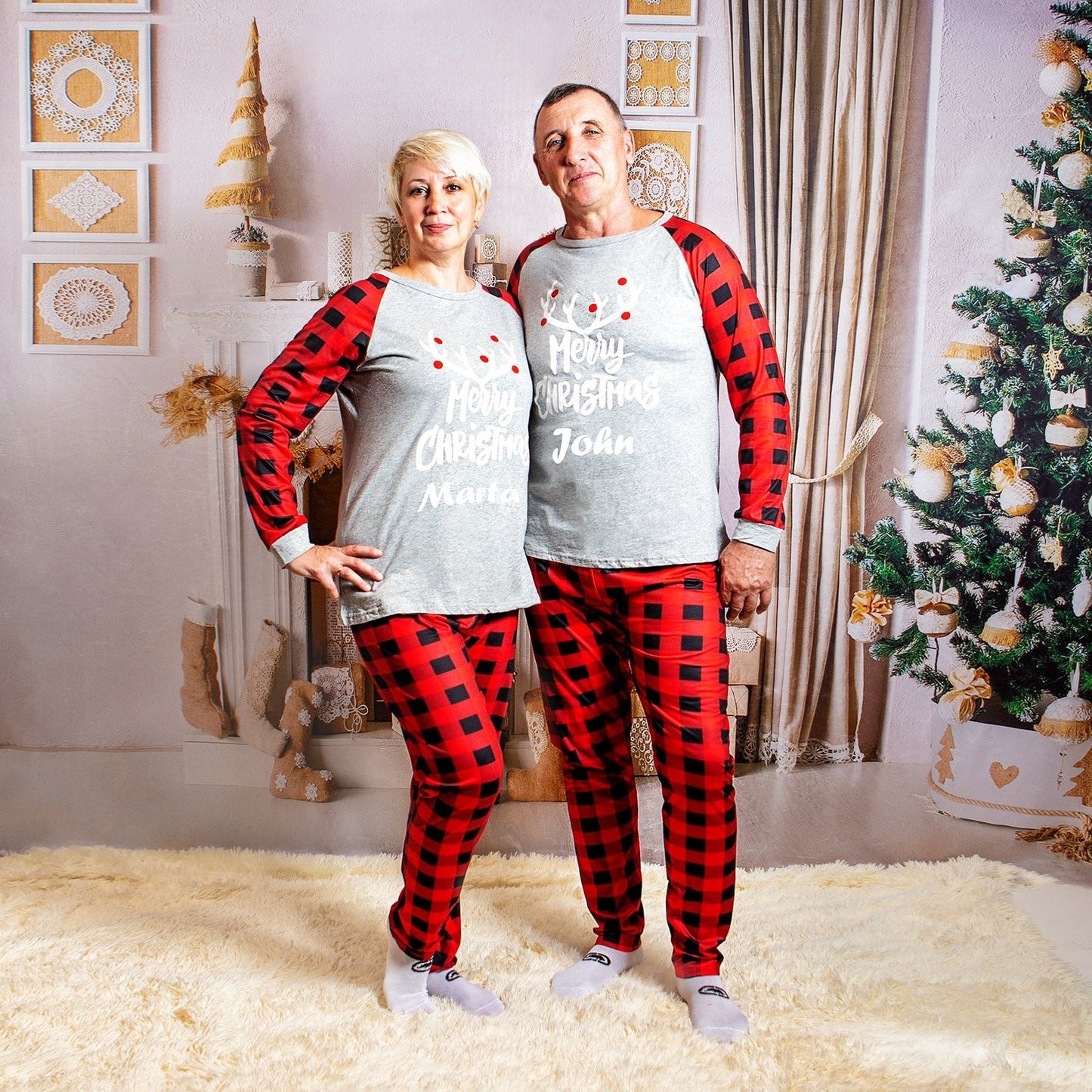 Merry Christmas Family Matching Pajamas - Pajamas for couple