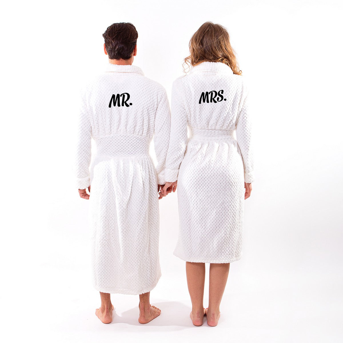 Mr and Mrs Couple Custom Long Bathrobes style1 - couple 