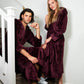Mr and Mrs Custom Hooded Long Bathrobes - Women S / Burgundy