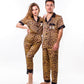 Mr and Mrs Leopard Print Satin Pajamas for Couple - Pajamas 