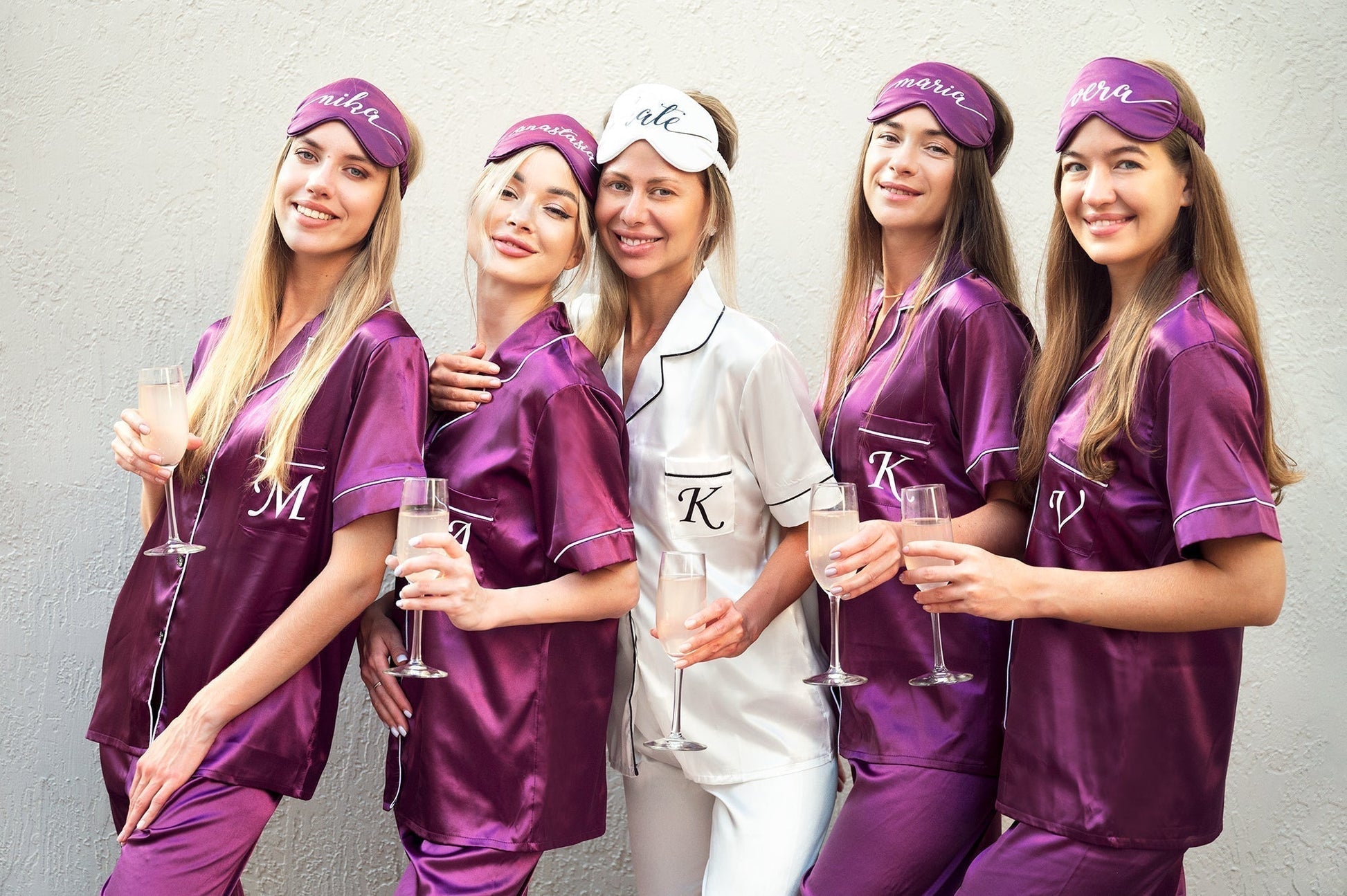 Pajama Set Short Sleeves +Pants Bridal Shower Bridesmaid 