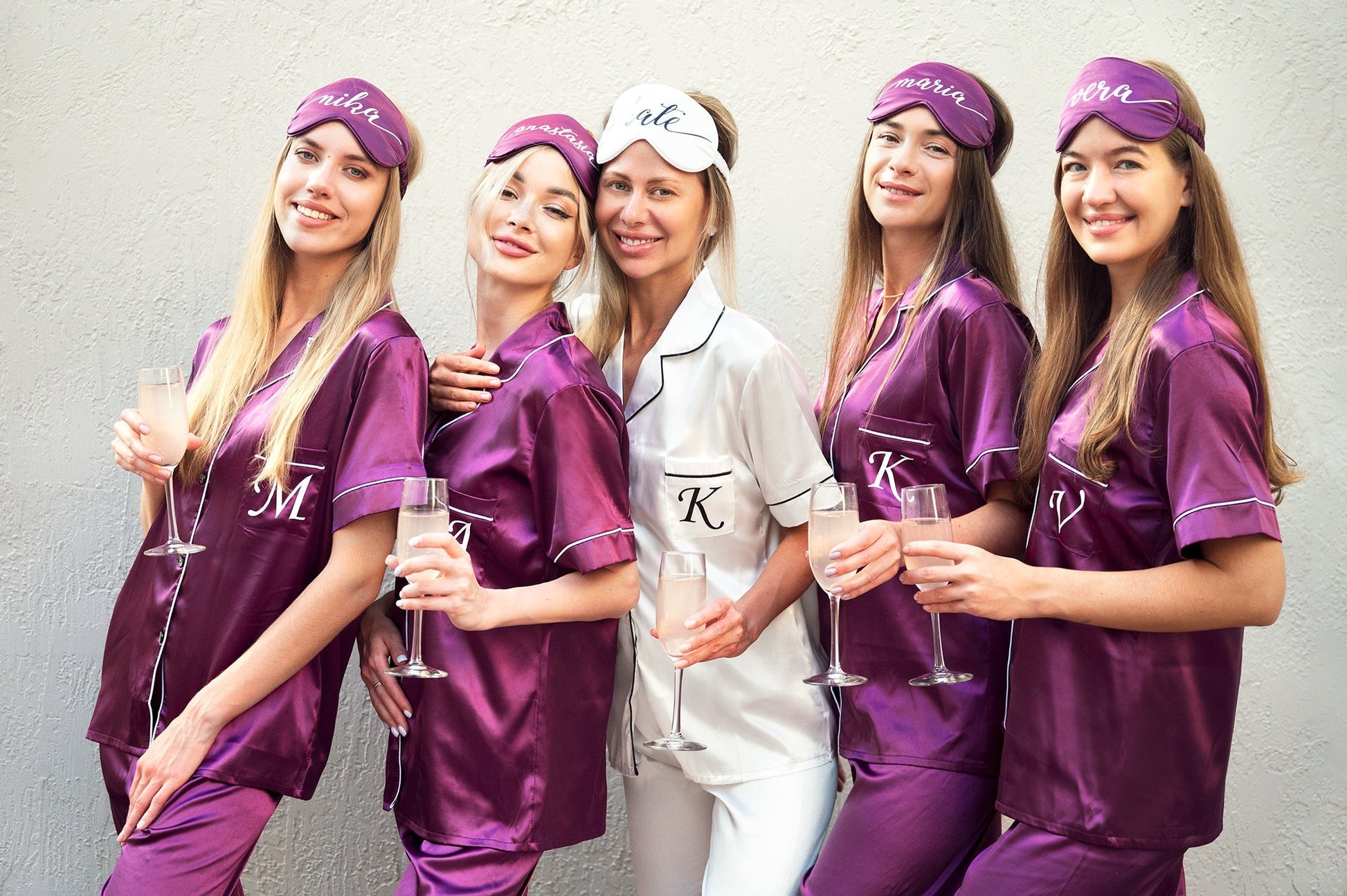 Pajama Set Short Sleeves +Pants Bridal Shower Bridesmaid 