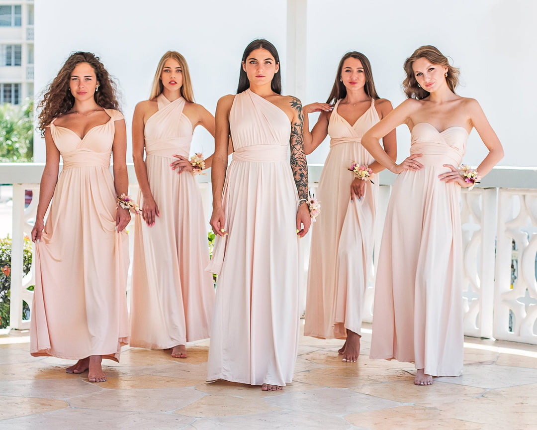 Peach Coral Bridesmaid Dress, Infinity Dress, Convertible Dress, Spring  Dress, Honeymoon Beach Dress, Bridesmaid Gown, Wrap Dress -  Canada