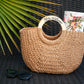 Personalized Beach Bag with Wooden Handle style7 - Beach Bag