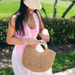 Personalized Beach Bag with Wooden Handle style7 - Beach Bag