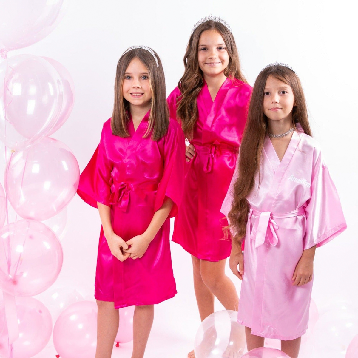 Personalized Birthday Party Satin Robes for Kids - alfresco 