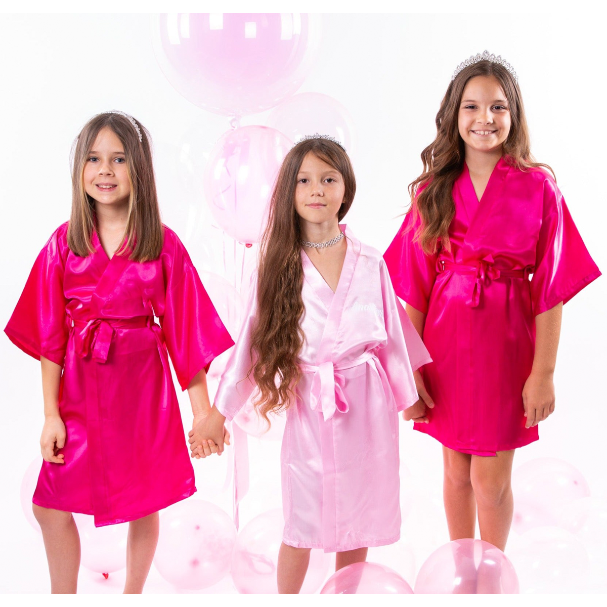 Personalized Birthday Party Satin Robes for Kids - alfresco 