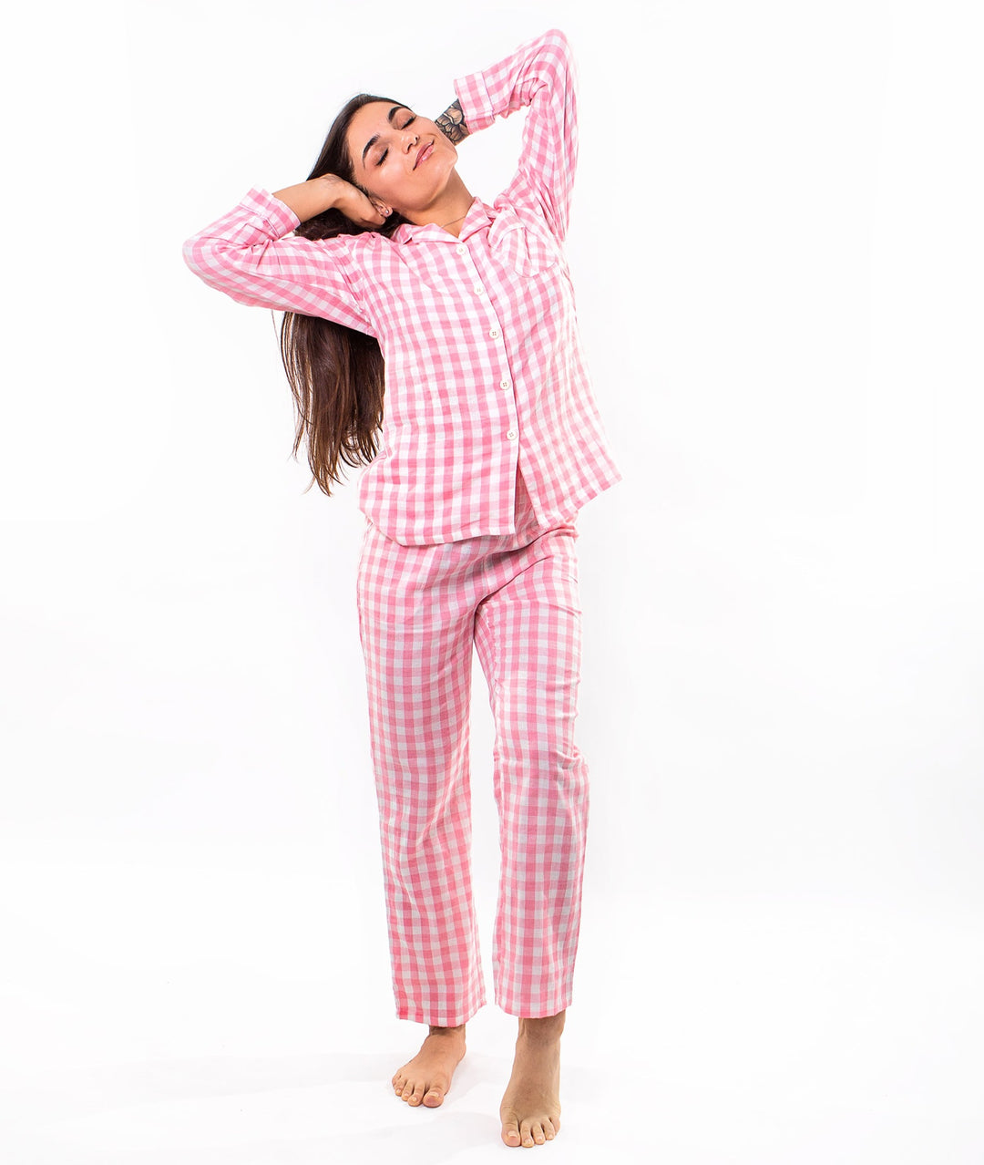 Cotton Plaid Pajama Set
