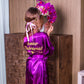 Set of 4 Flower Girl Kids Satin Robes-Script