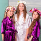 Spa Party Custom Satin Robes for Girls- Script